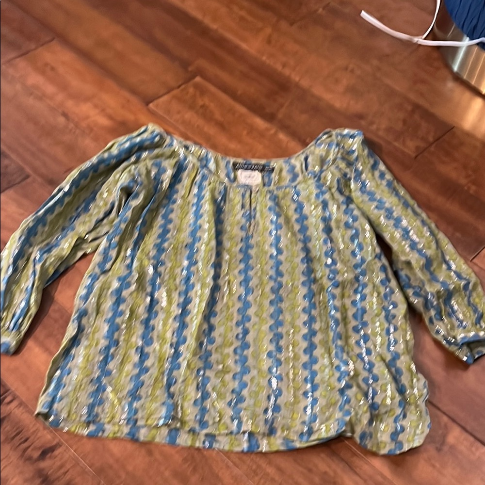 Antik Batik Blue and Green Blouse